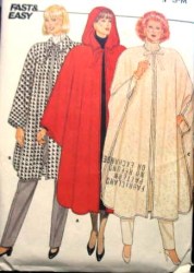4132 86 LOOSE FIT UNLINED CAPE LENGTHS,DETACH HOOD PATTERN 6-14